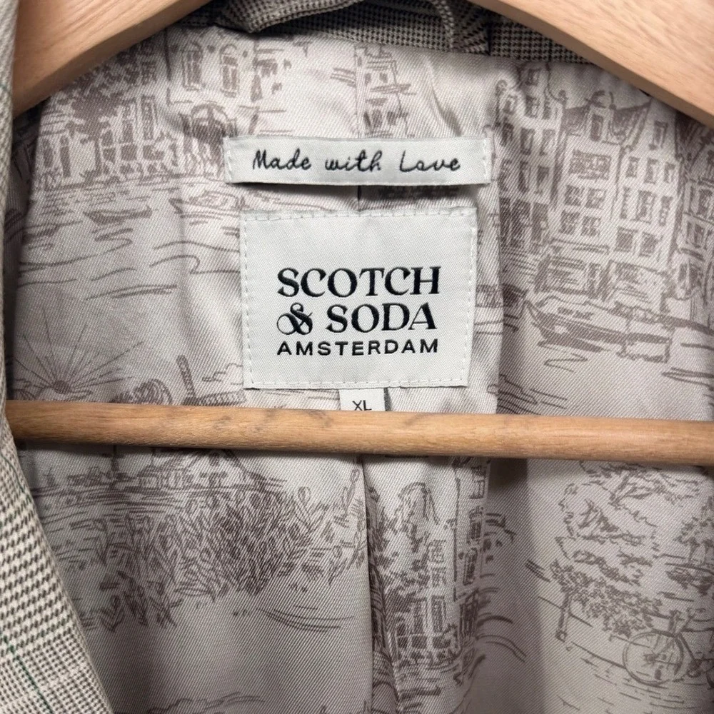 Scotch Soda Amsterdam‎ Men's Glen Plaid Blazer Jacket XL Single Breasted 0847